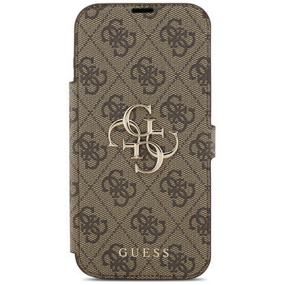 Étui pour Apple iPhone 17 Pro, Guess, Logo Métal 4G, Marron