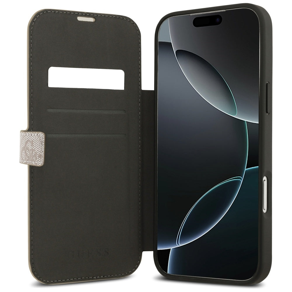 Étui pour Apple iPhone 17 Pro, Guess, Logo Métal 4G, Rose