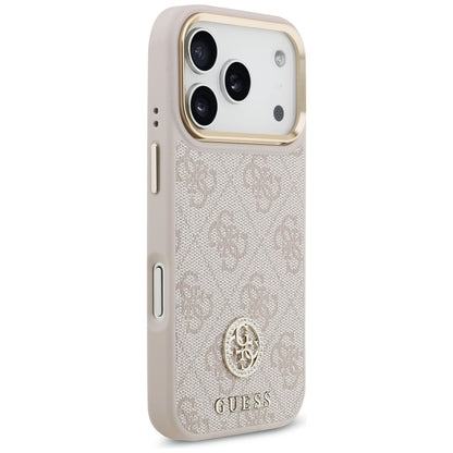 Étui pour Apple iPhone 17 Pro, Guess, 4G Strass Logo et Big Strap, Rose