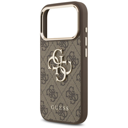 Étui pour Apple iPhone 17 Pro, Guess, Big 4G Logo Classic, Marron Doré.