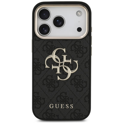 Étui pour Apple iPhone 17 Pro, Guess, Big 4G Logo Classic, Noir Doré.