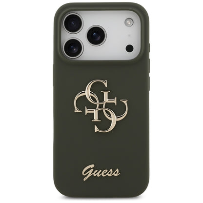Étui pour Apple iPhone 17 Pro, Guess, Big 4G Script, Kaki