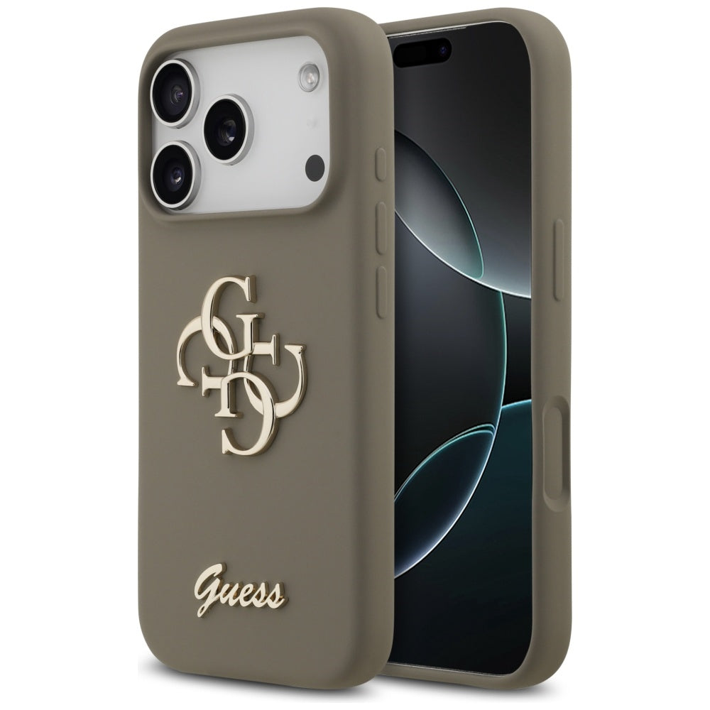Étui pour Apple iPhone 17 Pro, Guess, Big 4G Script, Marron