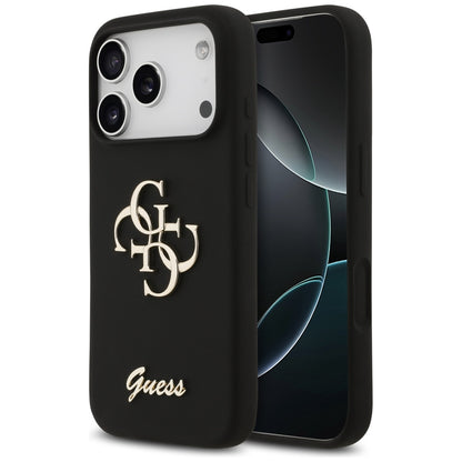 Case for Apple iPhone 17 Pro, Guess, Big 4G Script, Black
