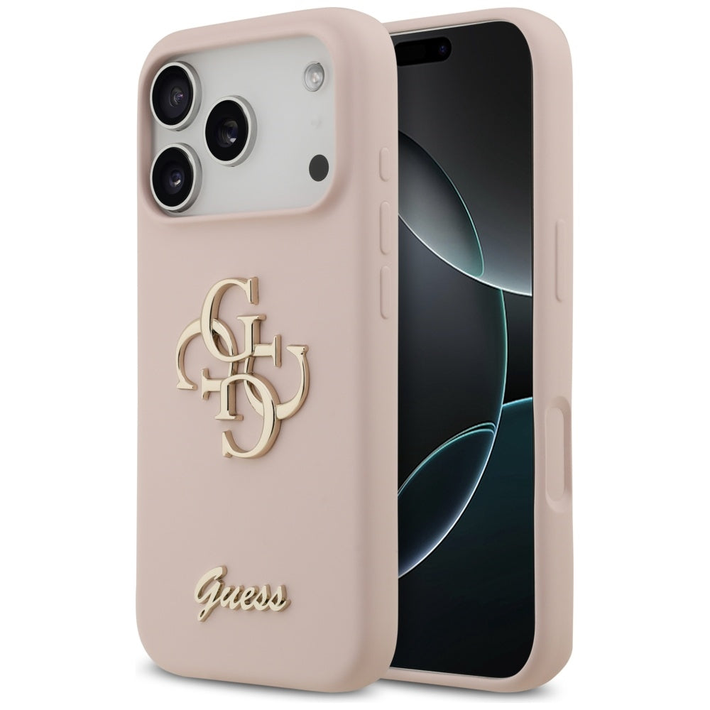Étui pour Apple iPhone 17 Pro, Guess, Big 4G Script, Rose Clair