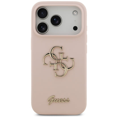 Étui pour Apple iPhone 17 Pro, Guess, Big 4G Script, Rose Clair