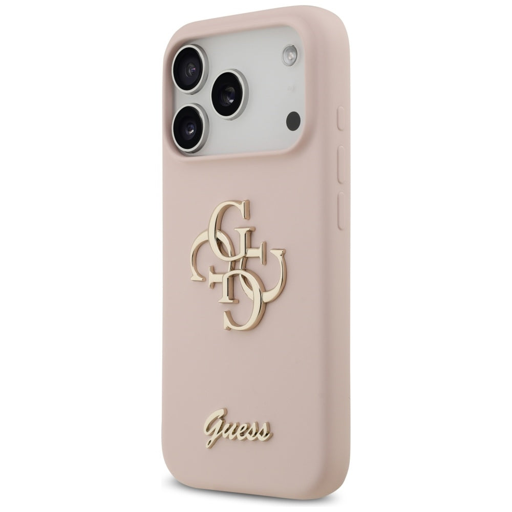 Étui pour Apple iPhone 17 Pro, Guess, Big 4G Script, Rose Clair
