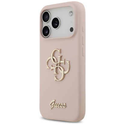 Étui pour Apple iPhone 17 Pro, Guess, Big 4G Script, Rose Clair