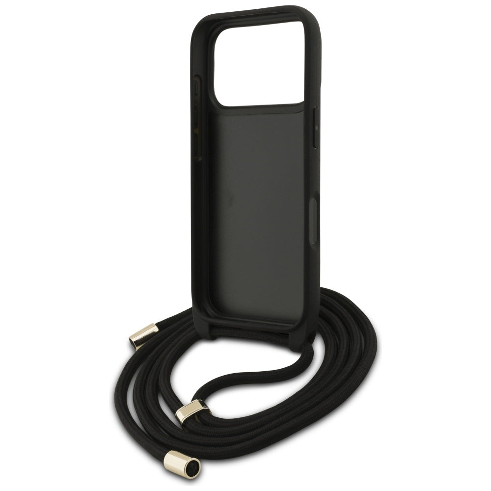 Housse pour Apple iPhone 17 Pro, Guess, Crossbody Cord 4G Big Log, Marron