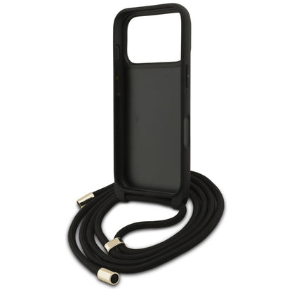 Housse pour Apple iPhone 17 Pro, Guess, Crossbody Cord 4G Big Log, Marron