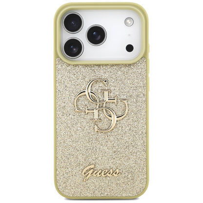 Étui pour Apple iPhone 17 Pro, Guess, Fixed Glitter Big 4G, Doré