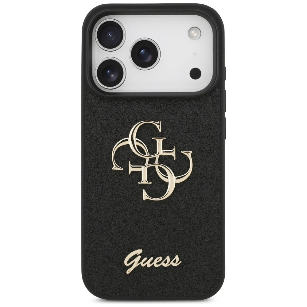 Étui pour Apple iPhone 17 Pro, Guess, Fixed Glitter Big 4G, Noir