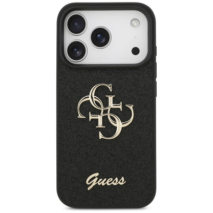 Étui pour Apple iPhone 17 Pro, Guess, Fixed Glitter Big 4G, Noir