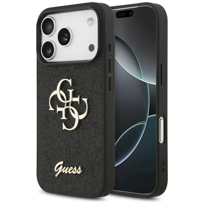 Étui pour Apple iPhone 17 Pro, Guess, Fixed Glitter Big 4G, Noir