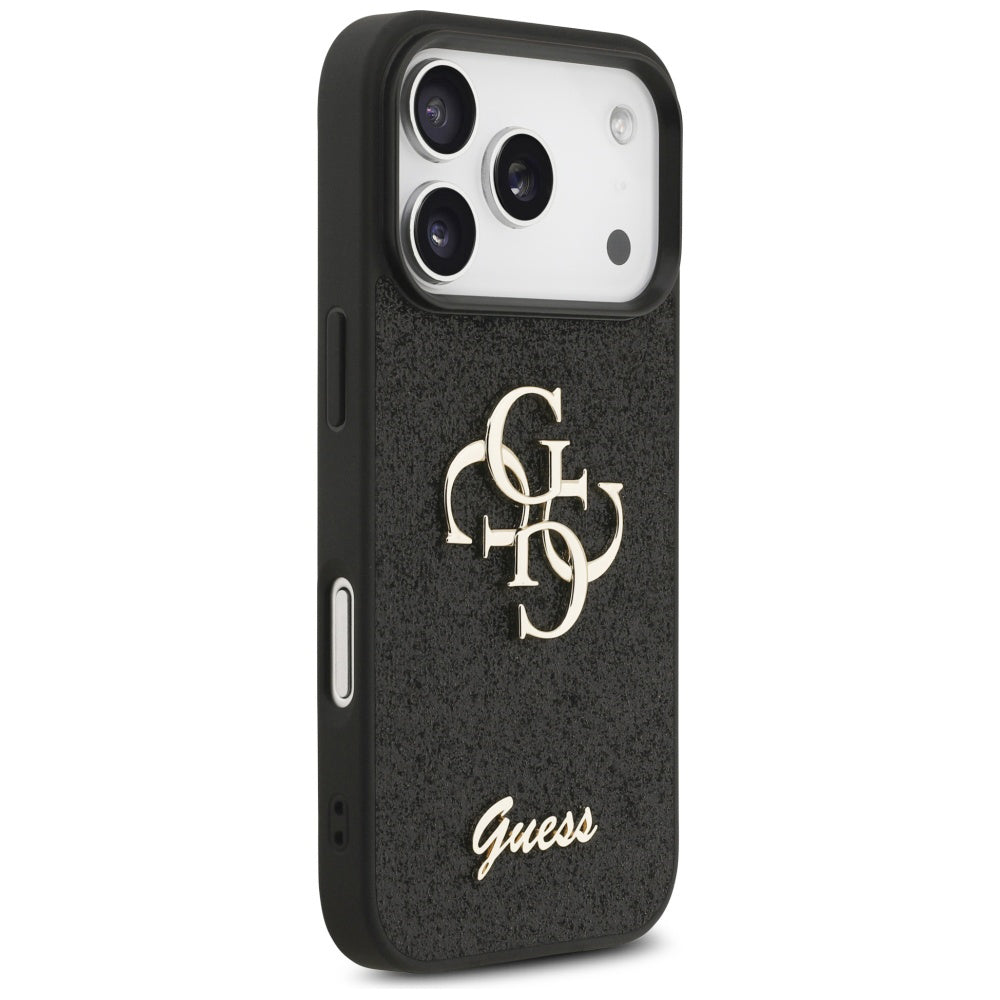 Étui pour Apple iPhone 17 Pro, Guess, Fixed Glitter Big 4G, Noir