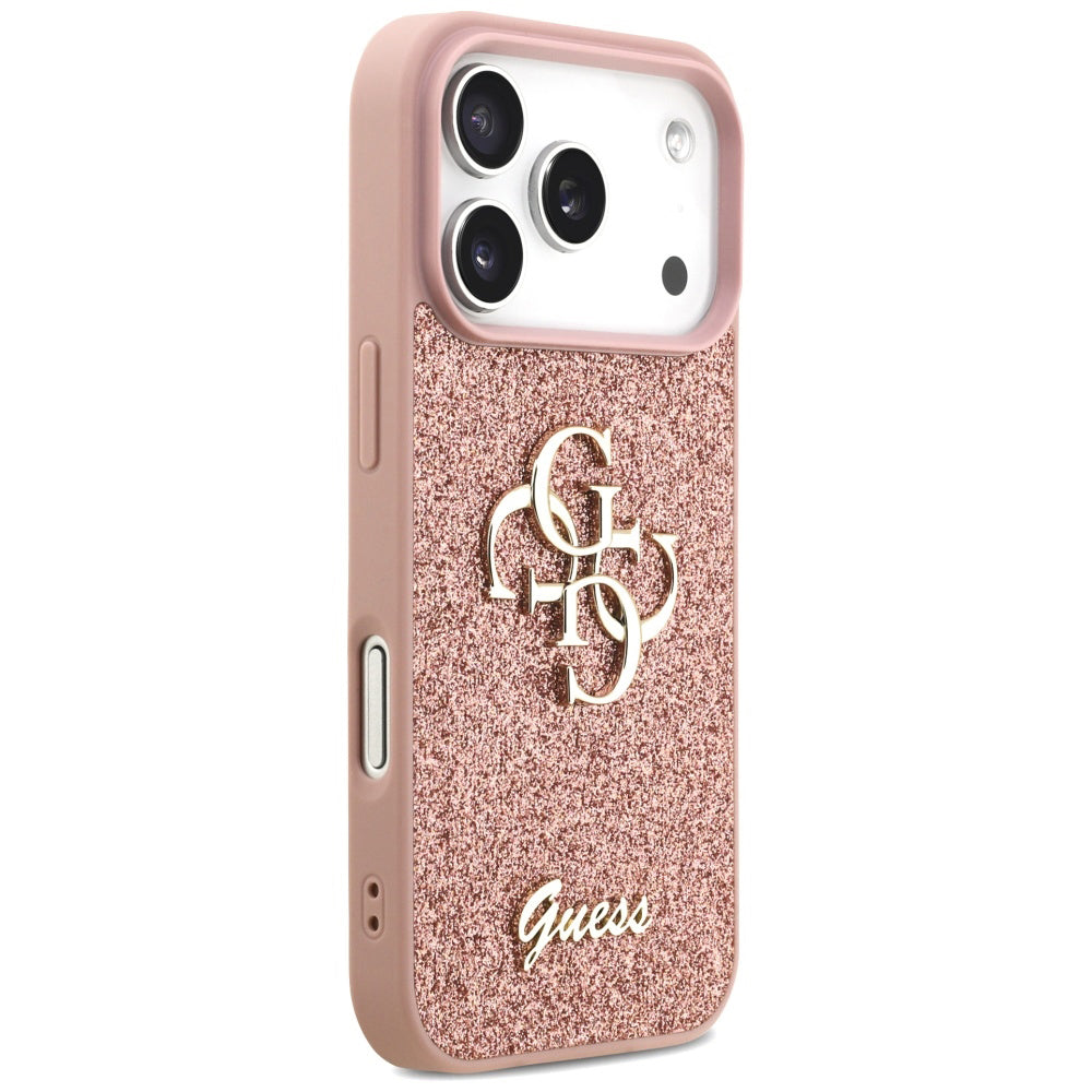 Case for Apple iPhone 17 Pro, Guess, Fixed Glitter Big 4G, Pink
