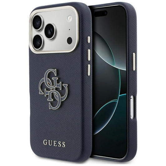 Étui pour Apple iPhone 17 Pro, Guess, Resin Logo, Bleu
