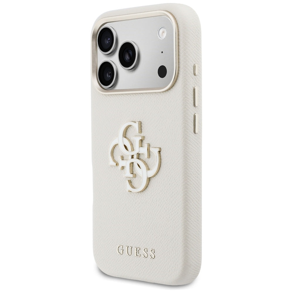 Étui pour Apple iPhone 17 Pro, Guess, Logo Résine, Beige