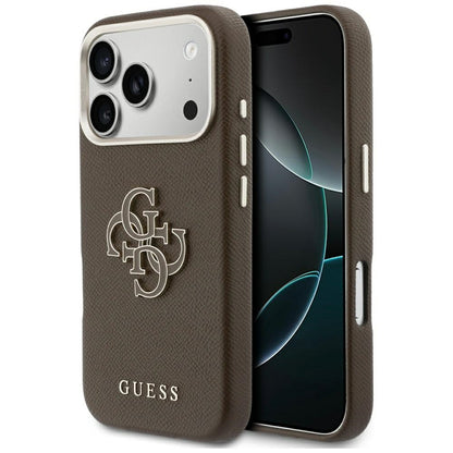 Étui pour Apple iPhone 17 Pro, GUESS, Logo Résine, Marron