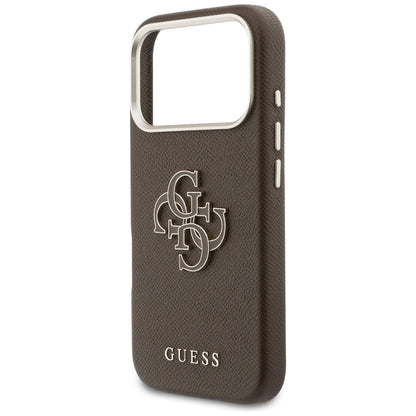 Étui pour Apple iPhone 17 Pro, GUESS, Logo Résine, Marron