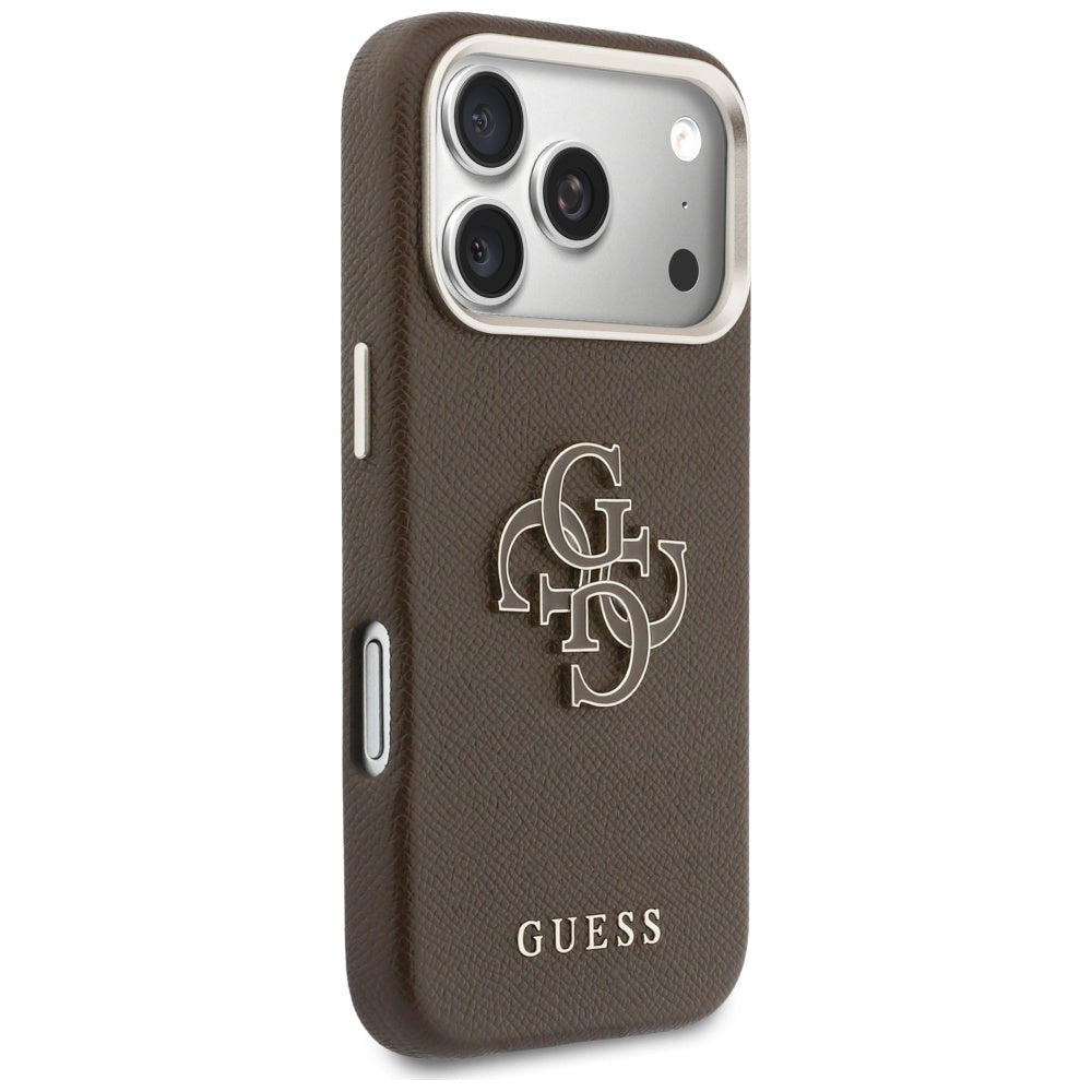 Étui pour Apple iPhone 17 Pro, GUESS, Logo Résine, Marron