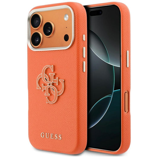 Étui pour Apple iPhone 17 Pro, Guess, Logo Résine, Orange