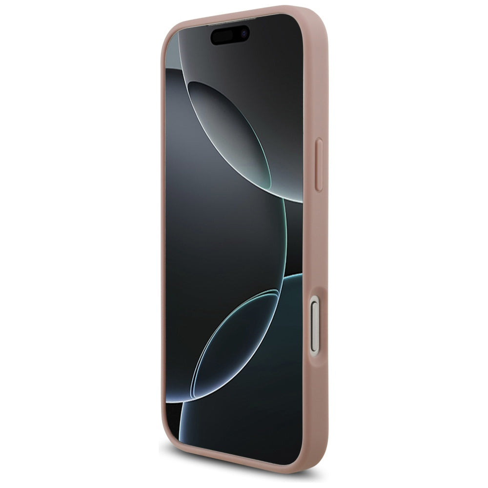 Étui pour Apple iPhone 17 Pro, Guess, Logo Triangle en Strass, Rose