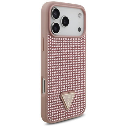 Étui pour Apple iPhone 17 Pro, Guess, Logo Triangle en Strass, Rose
