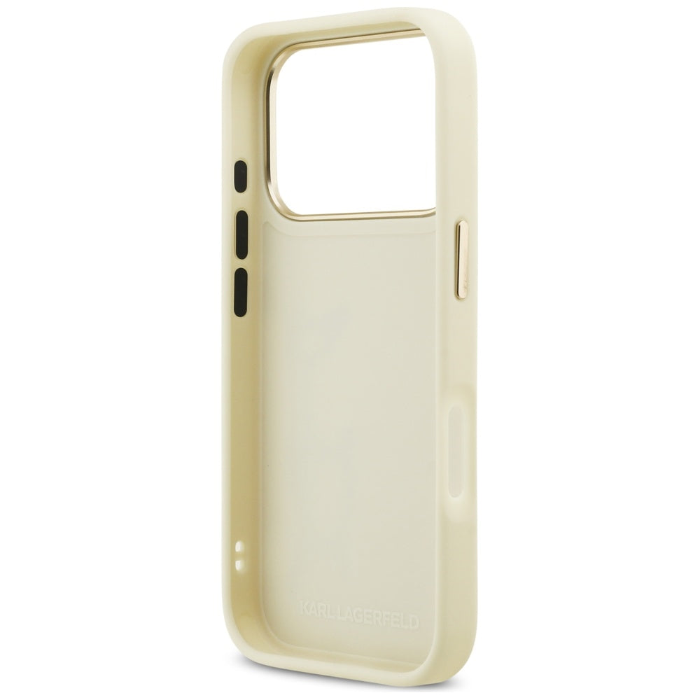 Étui pour Apple iPhone 17 Pro, Karl Lagerfeld, Script Logo, Beige