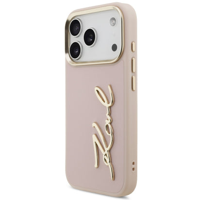 Étui pour Apple iPhone 17 Pro, Karl Lagerfeld, Script Logo, Rose