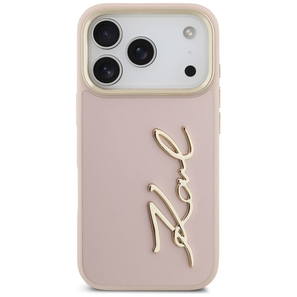 Étui pour Apple iPhone 17 Pro, Karl Lagerfeld, Script Logo, Rose