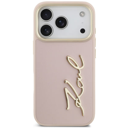 Étui pour Apple iPhone 17 Pro, Karl Lagerfeld, Script Logo, Rose