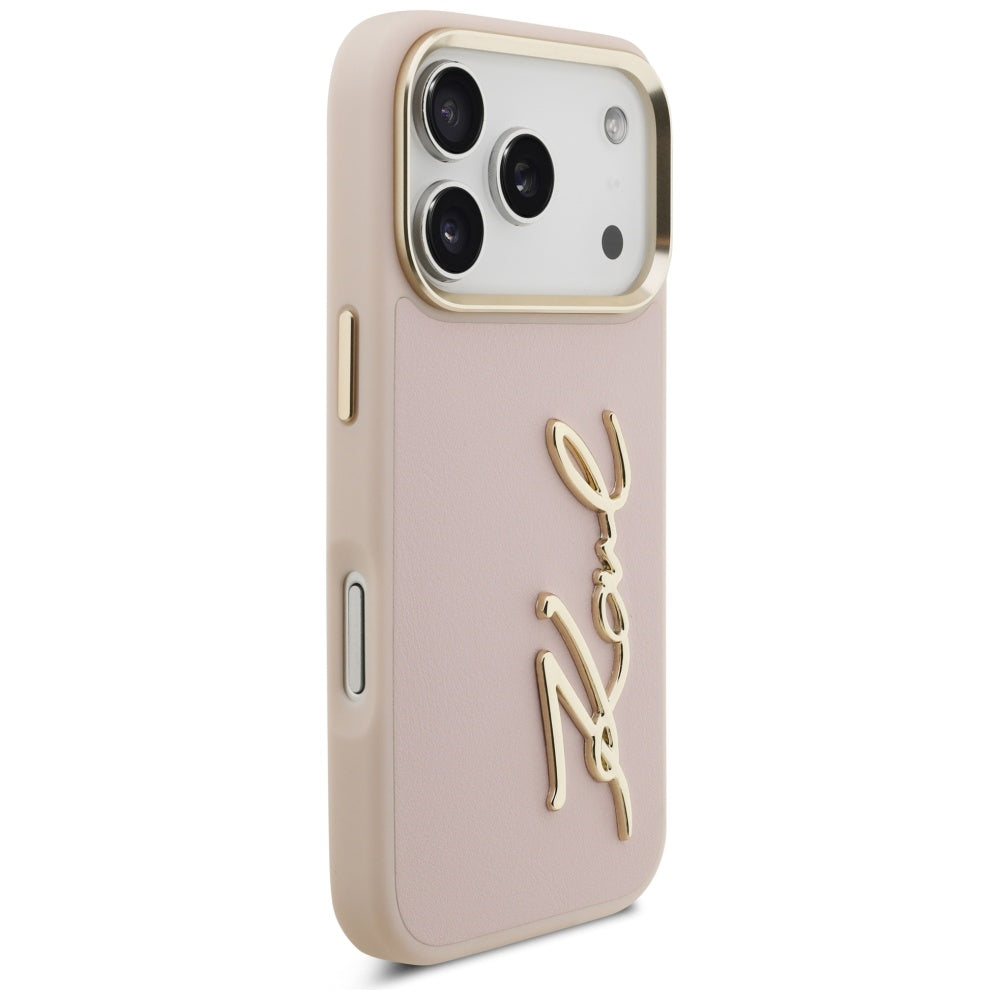 Étui pour Apple iPhone 17 Pro, Karl Lagerfeld, Script Logo, Rose