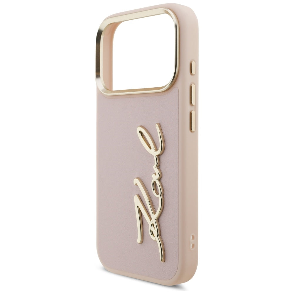 Étui pour Apple iPhone 17 Pro, Karl Lagerfeld, Script Logo, Rose