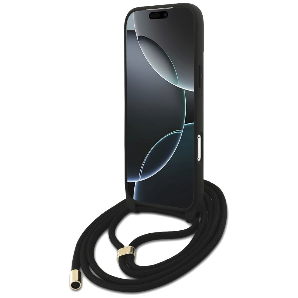 Étui pour Apple iPhone 17 Pro Max, Guess, 4G CBDY Grand Logo avec Bandoulière, Marron