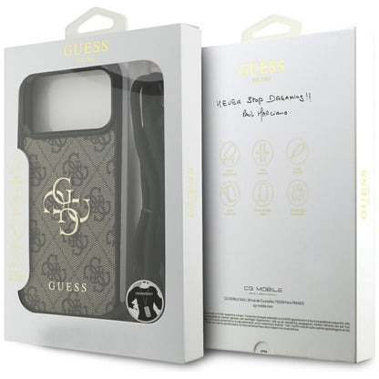 Étui pour Apple iPhone 17 Pro Max, Guess, 4G CBDY Grand Logo avec Bandoulière, Marron