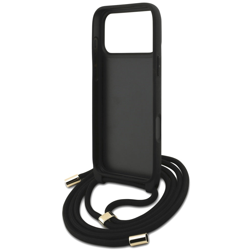 Étui pour Apple iPhone 17 Pro Max, Guess, 4G CBDY Grand Logo avec Bandoulière, Marron