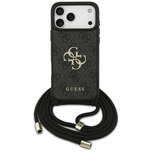 Étui pour Apple iPhone 17 Pro Max, Guess, 4G CBDY Grand Logo avec Bandoulière, Noir