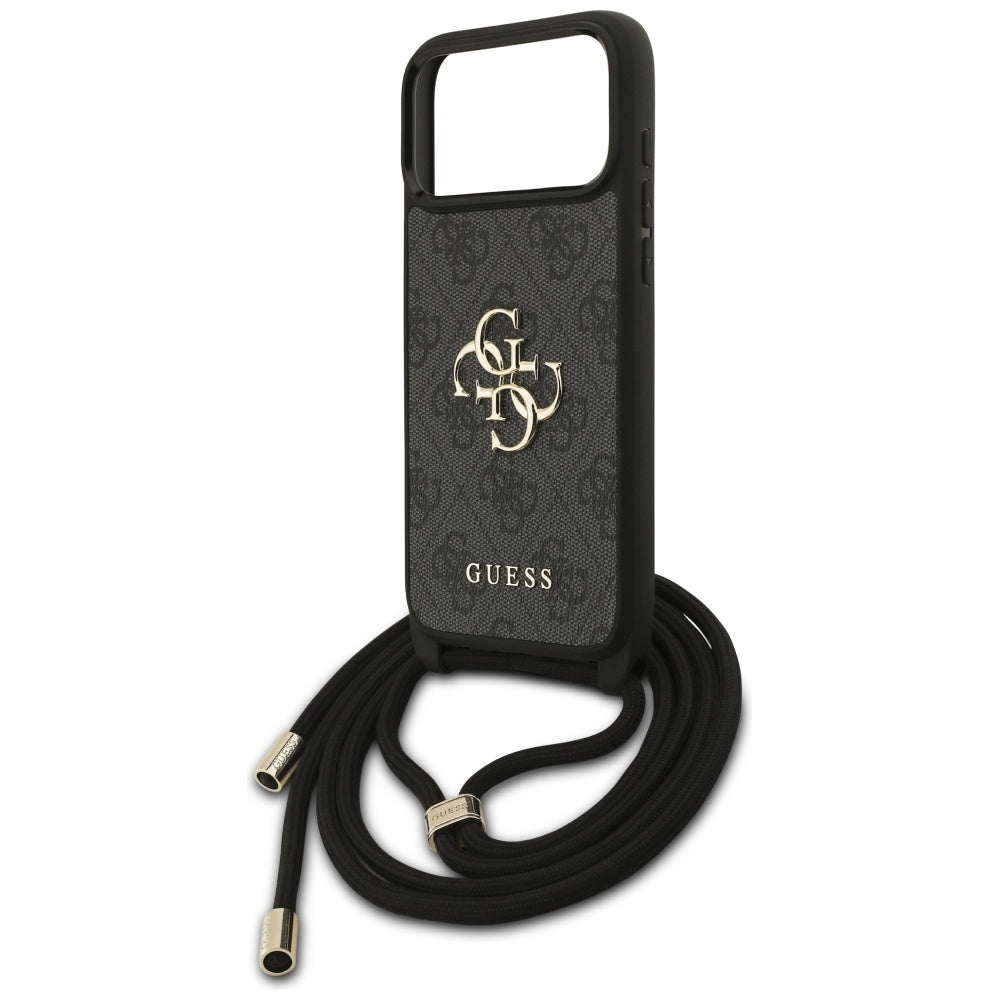 Étui pour Apple iPhone 17 Pro Max, Guess, 4G CBDY Grand Logo avec Bandoulière, Noir