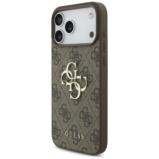 Étui pour Apple iPhone 17 Pro Max, Guess, 4G Classic Logo avec sangle en perle, Marron