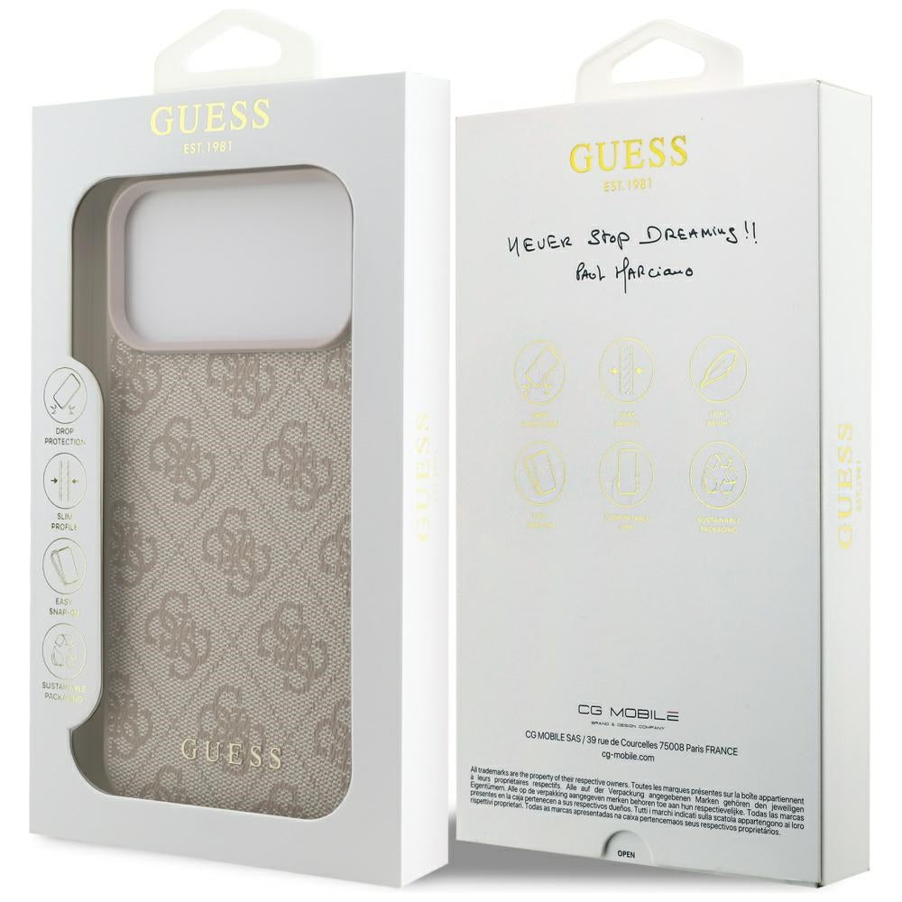 Étui pour Apple iPhone 17 Pro Max, Guess, 4G Classic, Rose