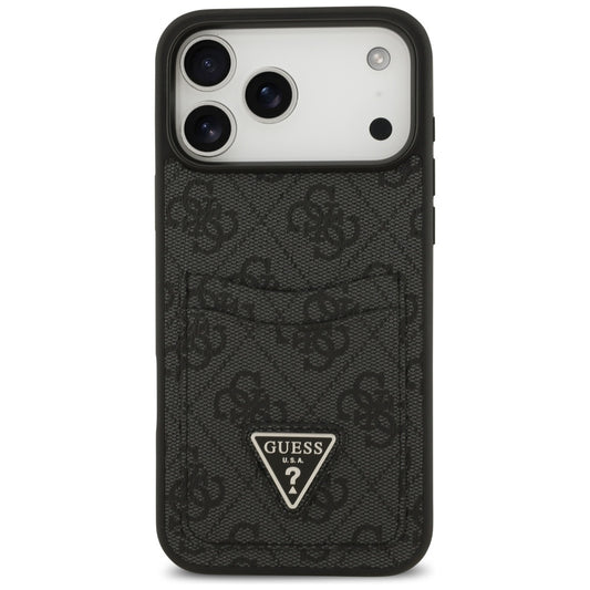 Housse pour Apple iPhone 17 Pro Max, Guess, 4G Double Card Triangle, Noire