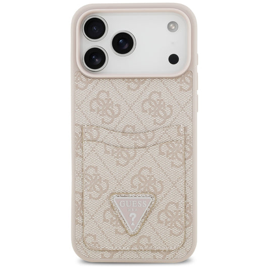 Étui pour Apple iPhone 17 Pro Max, Guess, 4G Double Card Triangle, Rose.