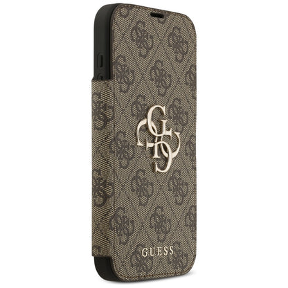 Étui pour Apple iPhone 17 Pro Max, Guess, Logo Métal 4G, Marron