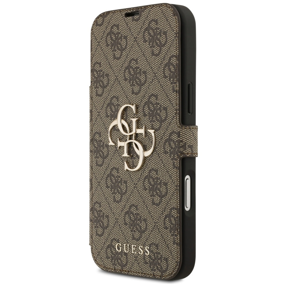 Étui pour Apple iPhone 17 Pro Max, Guess, Logo Métal 4G, Marron