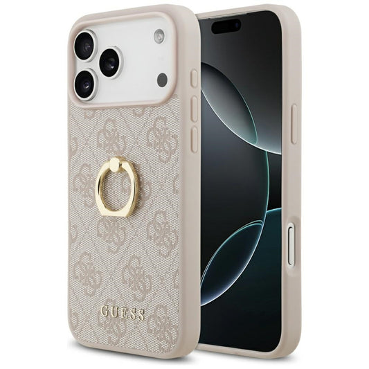 Étui pour Apple iPhone 17 Pro Max, Guess, 4G Ring Stand, Marron