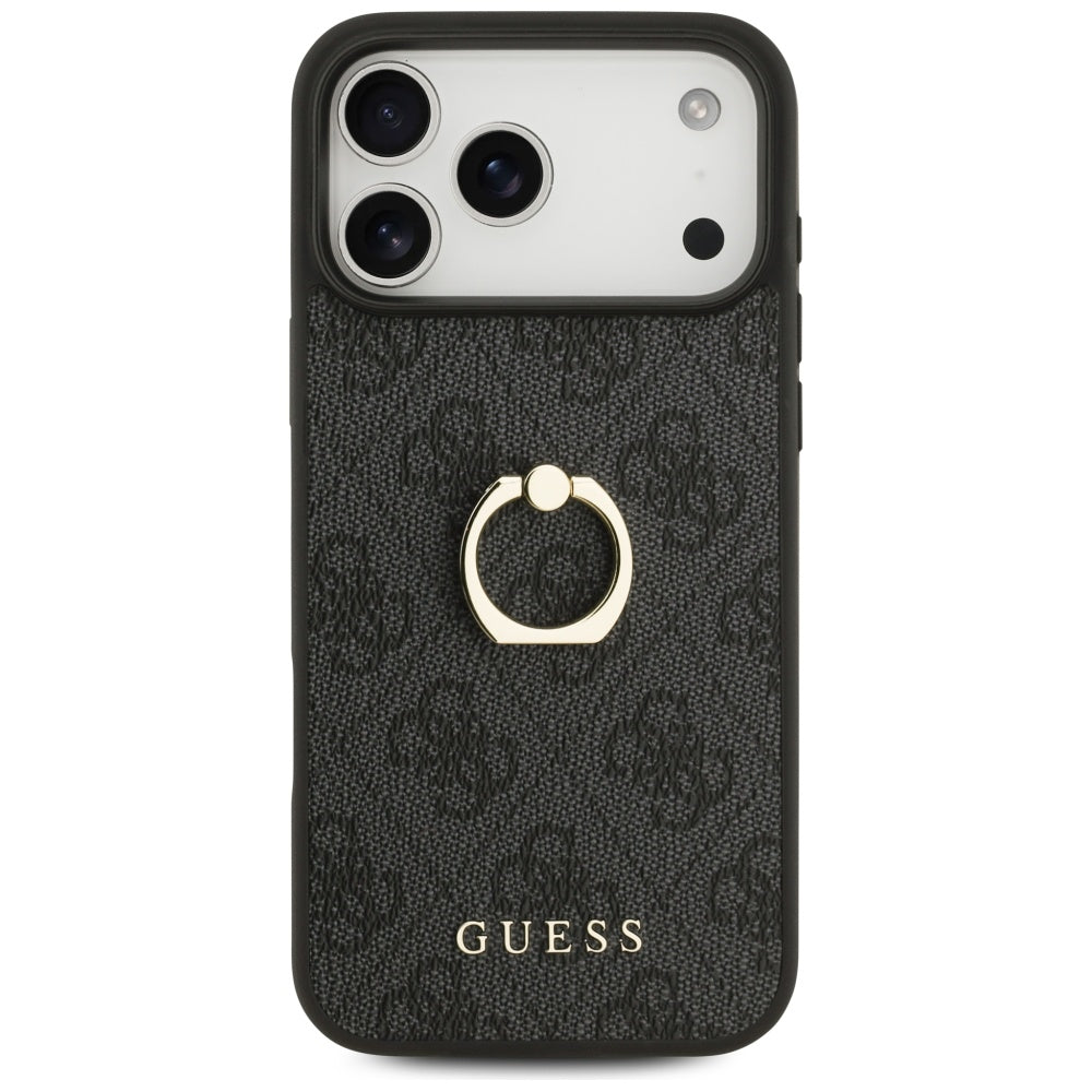 Étui pour Apple iPhone 17 Pro Max, Guess, 4G Ring Stand, Noir
