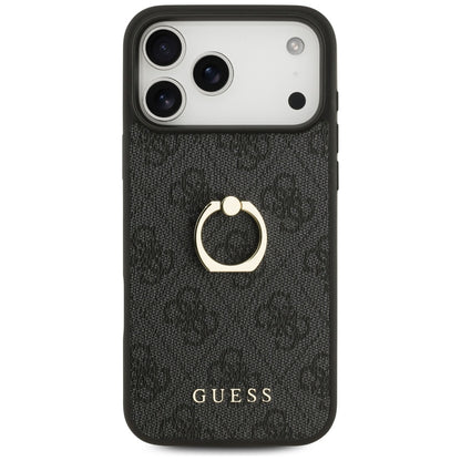 Étui pour Apple iPhone 17 Pro Max, Guess, 4G Ring Stand, Noir