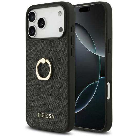 Étui pour Apple iPhone 17 Pro Max, Guess, 4G Ring Stand, Noir
