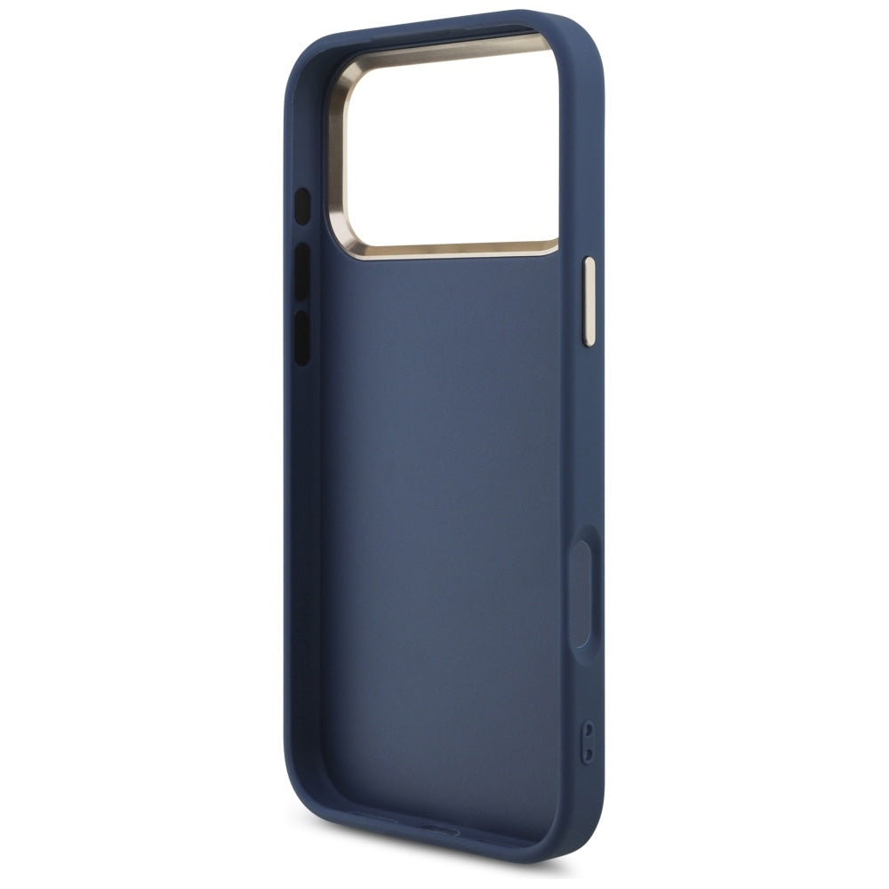Housse pour Apple iPhone 17 Pro Max, Guess, Big 4G Logo Classic, Bleu Doré.